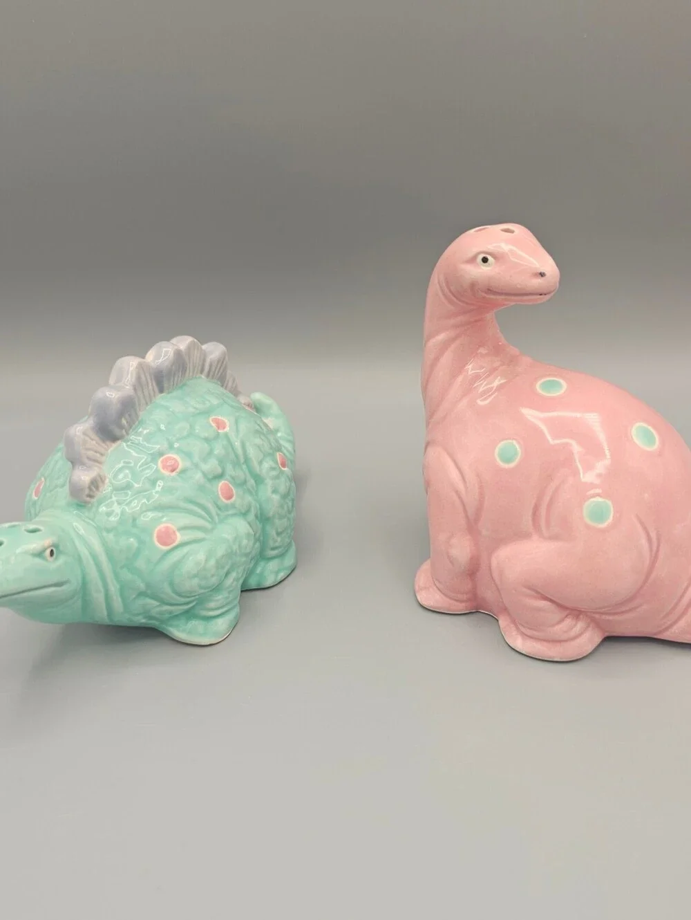 Vintage Ceramic Dinosaur Salt and Pepper Shakers Set